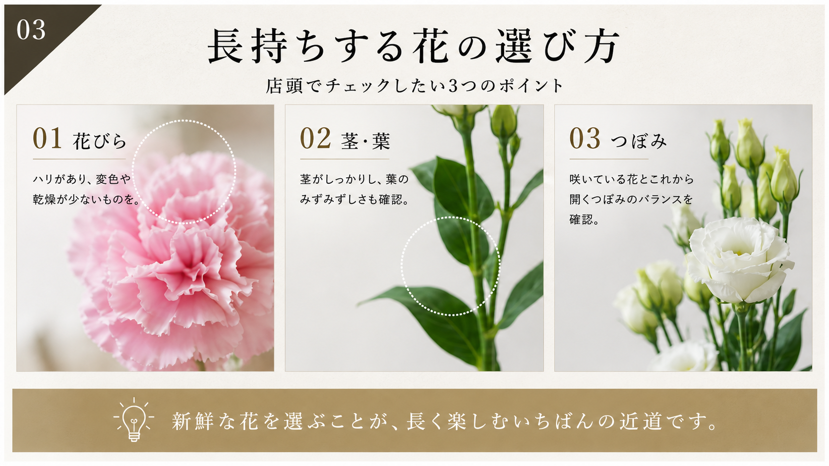 長持ちする切り花の選び方